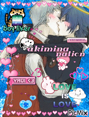a picture of two men kissing with the words " love is love "