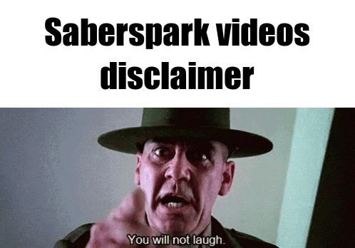 a man in a military uniform is pointing at the camera with the words saberspark videos disclaimer you will not laugh
