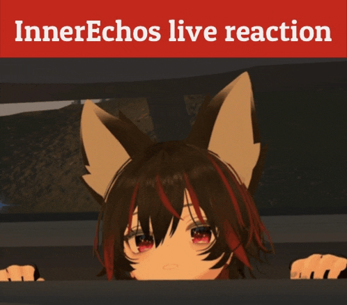 a picture of a girl with fox ears and the words " innerechos live reaction "