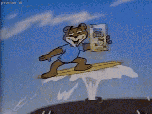 Sugarbear Surfing GIF