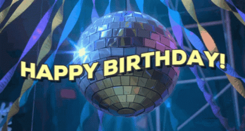 Disco Ball Happy Birthday GIF