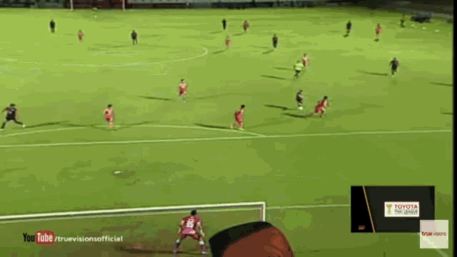 a soccer game is being played on a youtube channel