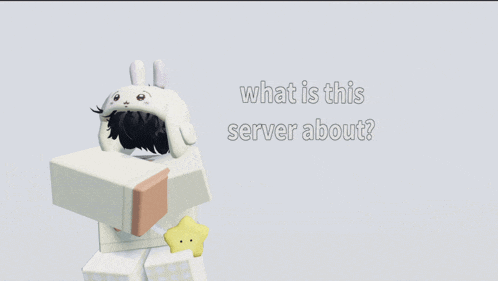 a picture of a bunny with the words what is this server about below it