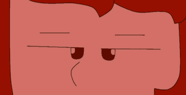 a close up of a cartoon character 's face with a smirk