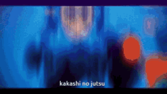 kakashi no jutsu is written on the blue background