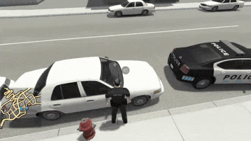 Police Ticket In A Game GIF - Video Game Police Ticket GIFs
