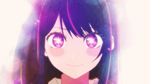 a close up of a girl 's face with a star in her eyes