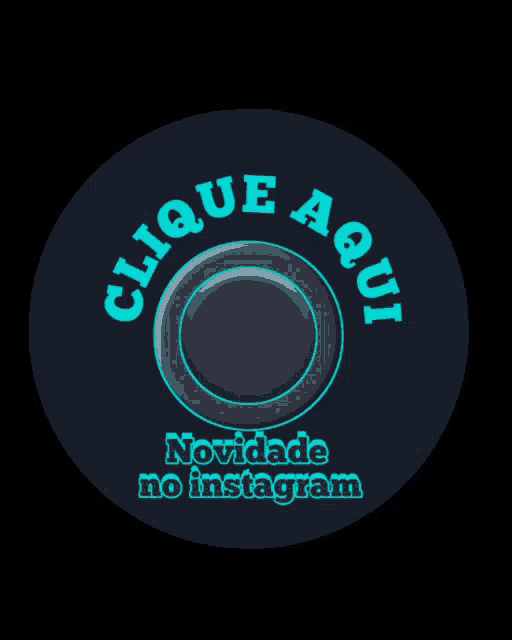 a blue clique aqui button with a black button in the center