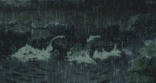 it looks like a waterfall in the rain .
