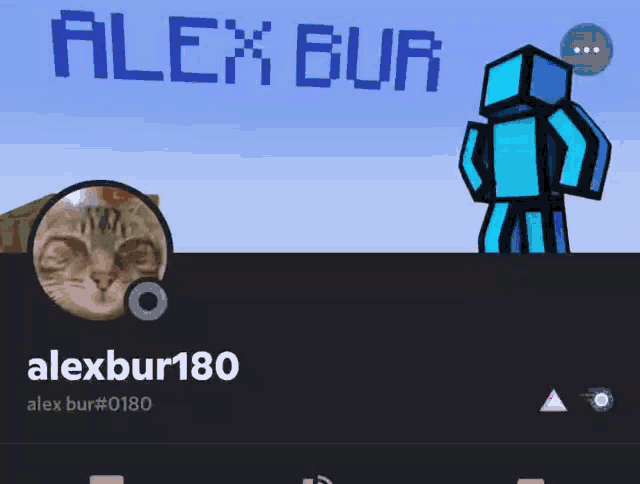 a screenshot of alex bur 's profile with a cat and a minecraft character