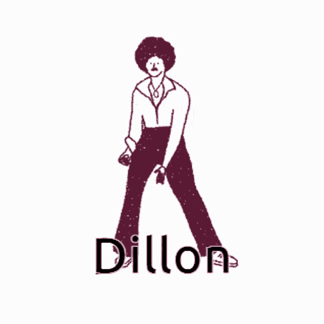 a picture of a man with an afro and the name dillon