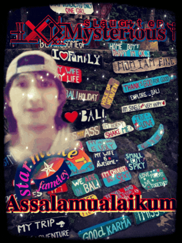a poster that says ' i slaughtered my mysterious assalamualaikum ' on it
