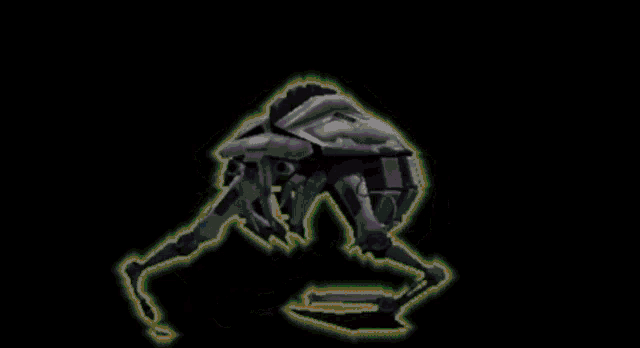 a computer generated image of a skeleton with glowing green lines around it