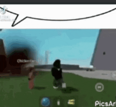 a person is standing in the grass in a video game on a computer screen .