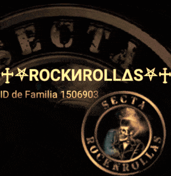a logo for rocknrollas shows a skull and a circle