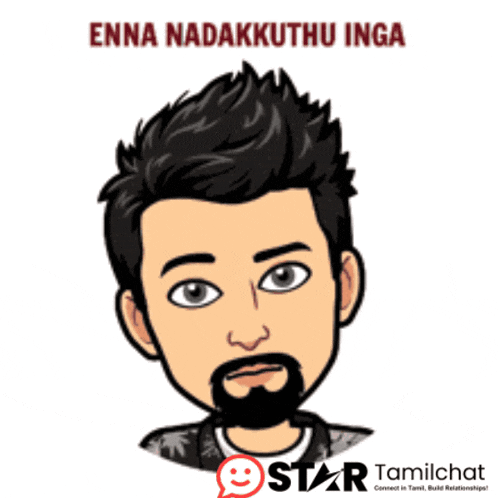 a cartoon of a man with the words enna nadakkuthu inga on the bottom