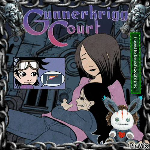 a comic book called gunnerkrieg court with a bunny on the bottom