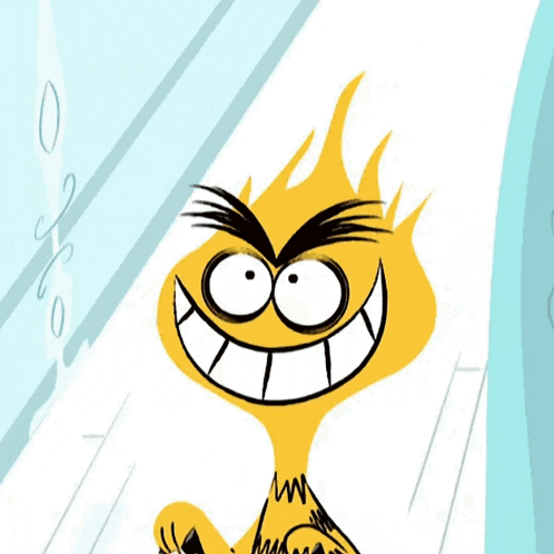 a cartoon character with a bandaged leg and a big smile on his face