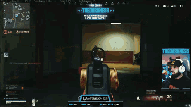 a screenshot of a video game with the words the darkness on the bottom