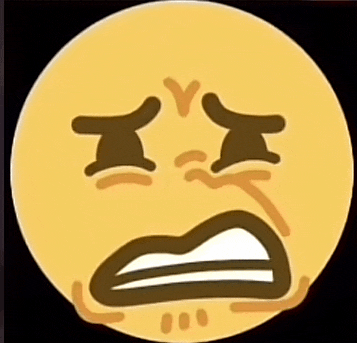 a yellow smiley face with tears running down its face