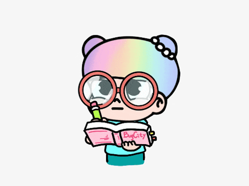 a girl with glasses is reading a book called big city