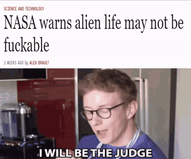 a man with glasses says i will be the judge in front of a news article