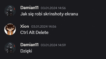 a screenshot of a chat with damian11 and xion