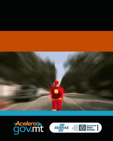 a poster for accelera gov.mt shows a man in a flash costume