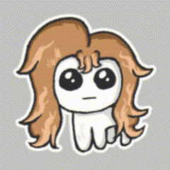 a cartoon drawing of a person with long hair