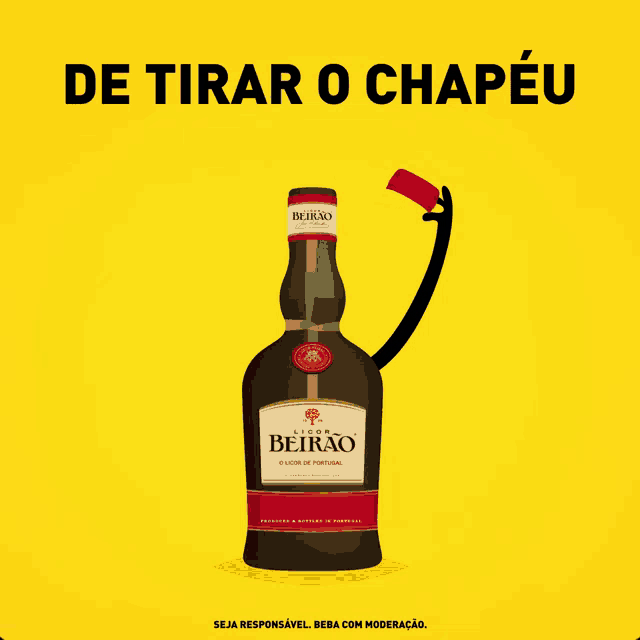 a bottle of liquor called beirão with a handle
