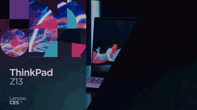 an advertisement for the thinkpad z13 lenovo ces 2022
