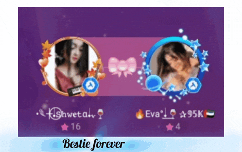 a picture of two girls with the words bestie forever below them