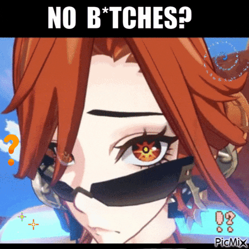a picture of a girl with sunglasses and the words no b * tches on the bottom