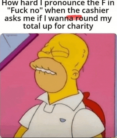 a cartoon of homer simpson with the words how hard i pronounce the f in fuck no