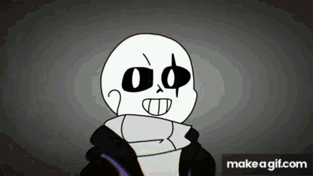 a cartoon of a skeleton with a scarf around his neck and a black jacket .