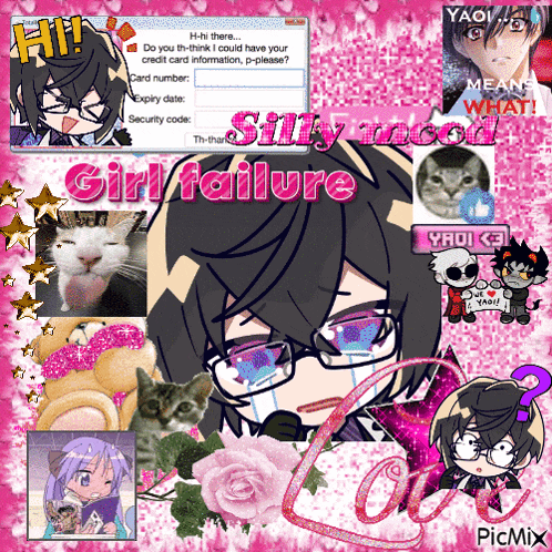 a collage of pictures with the words silly mood girl failure in the middle