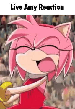 amy rose from sonic the hedgehog is making a funny face and making a funny face .