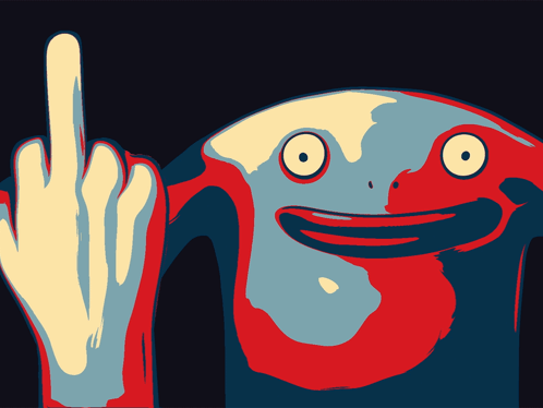 Middle Finger Mr Frog GIF