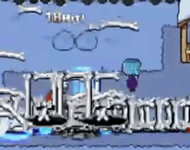 a cartoon drawing of a skeleton with the word skeleton in the foreground