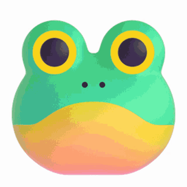 a colorful frog with yellow eyes and black spots on its face