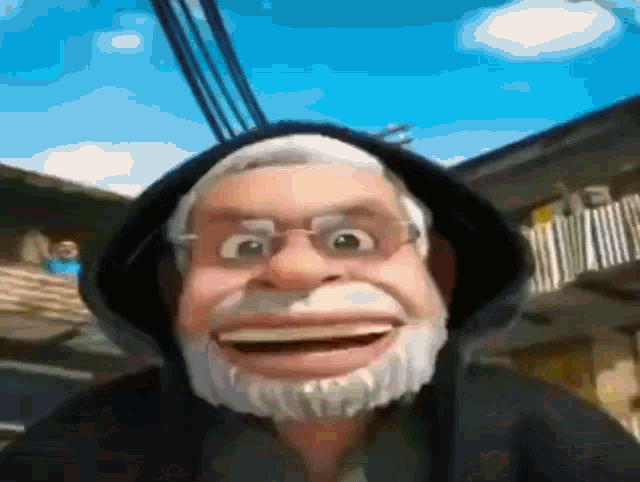 a man with a beard and glasses is wearing a black hooded jacket