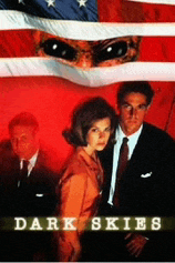 a movie poster for dark skies shows a man and woman