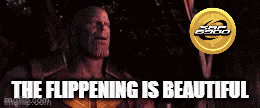 a picture of thanos with the words " the flipping is beautiful " below him