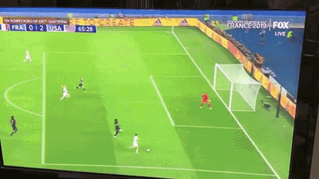 a soccer game is being shown on fox