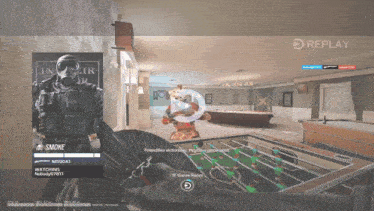 a video game is being played and the player smoke is playing