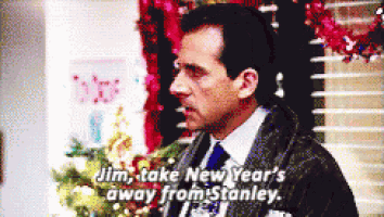 a man in a suit and tie says jim take new year 's away from stanley ..