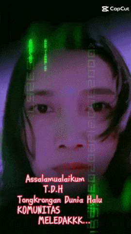 a woman 's face is displayed on a purple background with the words " assalamualaikum t.d.h "