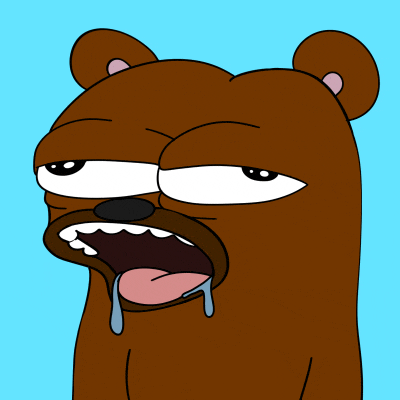 a cartoon of a bear with its mouth open