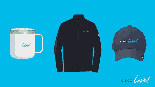 a blue shirt that says turn it up next to a white mug and a hat