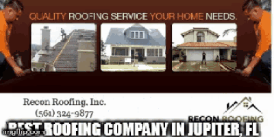 an advertisement for recon roofing inc. in jupiter florida